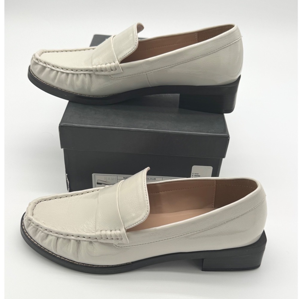 Silent D Lara Moc Toe Loafer Oat Milk Crinkle Patent Womens Size 40 NEW - Picture 6 of 10